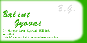 balint gyovai business card